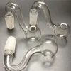 Ciotole di vetro da 10 mm Tubi di fumo in Pyrex Ciotola di tabacco in vetro spesso trasparente maschio per Dab Rig Adattatore per bong a percolatore Trasparente Tipo piegato Accessori per tubi di fumo