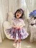 Bebek Kız Gömlekler Etekler Ile Setleri Yaz Sevimli Çocuklar Kız Dantel Takım Elbise Moda Çocuk Parti Giyim