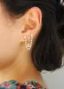 Jóias de moda de piercing da peça de garanhão jóias 5A CLEAR CZ LING CHINEL TASSEL EARRINGSTUD DALE22 FARL22