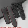 Top grade Black 29x19mm nature Silicone rubber watchband watch band for Hublot strap for king power series with on 220622
