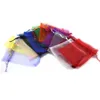 100pcs Drawstring Organza Gift Bag Packaging Display Jewelry Pouch For DIY Beads Jewellery Wedding gift bags 7x9/9x12cm