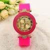 Dqg Fashion Geneva Watch Crystal Quartz Female Gold Silicone Ladies Dress Zegarek Damski