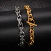 Mens Hip Hop Gold Chain Necklace Fashion Stainless Steel Chains Bracelet Necklaces Jewelry Set