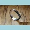 Andra armband smycken Nytt hund tag läder armband mens rostfritt stål personaliserad diy anpassad graveringsnamn Bangle Present blank justerbar