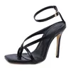 Мода-сандалии летние женские сексуальные бомбы квадратные пальцы на высоком каблуке обувь зажимные каблуки шпильки плюс размер 35-41