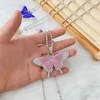 Étincelle entièrement glacé cristal pavé papillon pendentif mode strass Bling Animal collier pour femmes cadeau de fête