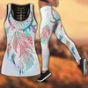 Pants Women Sets Tank Tops and Legging Workout Clothes for Womens Sportwear Two Piece Running Fitness Gym Suits Leggings 220315
