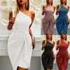 Hoge kwaliteit elegante outfits voor vrouwen jurken zomer een schouder bodycon sexy bruiloft avondfeest casual w220421