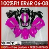 OEM Blossy Pink Bodys Zestaw dla Kawasaki Ninja 650R ER6 650 R ER 6 F 06-08 Bodywork 139NO.10 650-R ER 6F 650R-ER6F ER-6F 2006 2007 2008 ER6F 06 07 08 Fairings formy wtryskowej