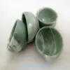 장식용 물체 인형 4pcs 절묘한 자연 녹색 옥 티 세트 손으로 분쇄 섬세한 컵 전신