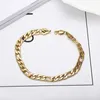 10MM 18K Plaqué Or Chaînes Bracelet Pour Hommes Femmes Hip Hop Poignet Lien Bracelets Cadeau Présent