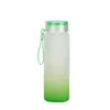 500ml 17oz Sublimation Frosted Glass Water Bottles Gradient Colorful Ombre Blank Tumbler Drinkware Cups