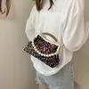 Evening Bags Knitting Pearl Pattern Shoulder For Women Top Handle Crossbody Women's Bag 2022 Fashion Casual Female HandbagsEvening