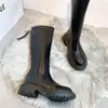 Boots2022 Women Women High Boots Women Disual Plush Knee Boots Designer Zip Line Leather Boots Long Mujer Shoes G220813