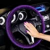 Steering Wheel Covers Luxury Crystal Purple Red Pink Car Women Girls Diamante Rhinestone Covered Steering-Wheel AccessoriesSteering