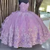Sukienki Lilac Quinceanera z koronkową aplikacją Tiul 2022 Suknia balowa Sweet Secil Dest