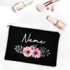 Cosmetic Bags & Cases Personalized Custom Name DIY Wedding Party Canvas Makeup Case Zipper Toiletry Pouch Bridesmaid Teacher Mother GiftCosm