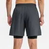 Anpassen Sie Männer 2 in 1 Laufshorts mit innerer Liner Schnell trocken atmungsaktives Trainingstraining Bottoms Fitness Short Hosen 220704