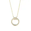 Ciondolo anello T femminile amore con collana di diamanti Collana in argento sterling S925 Collana di design di nicchia di lusso leggero Regalo di compleanno di San Valentino G220713