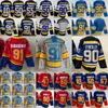 91 Vladimir Tarasenko Jersey 10 Brayden Schenn 50 Binnington 55 Colton Parayko 25 Kyrou Ryan O'Reilly Torey Krug Camisas de Hóquei Inverno Clássico Azul Vermelho Branco