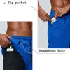 Running Shorts Summer Men Gym Fitness Training Sports Quick Dry Jogging Workout Zipper Pocket Double Layer ShortsRunning