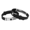 Type 2 Stainless Steel Life Star Silicone Bracelet Warning Bracelets Pulseras Emergency First Aid Health Monitoring Laser Engraved