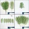 Decorative Flowers Wreaths Festive Party Supplies Home Garden 6Pcs Craft Wedding Decor Cycas Leaves Faux Fern For Office Tropical Artifici