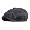 Peaky Blinders Plaid Berets Caps Für Männer Frauen Vintage Klassische Englad Stil Casual Hüte Cord Achteckige Hut Maler Kappe J220722