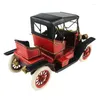 Decorazioni interne Vintage Iron Wecker Modello di auto Antico 5 ruote Ornamenti Figurine Artigianato retrò Vecchia miniatura Decorazioni per la casa RegaliInterni