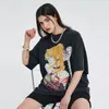 Men039s Tshirts Gothic Streetwear Hip Hop Surdimension T-shirt Anime Girl imprimé Tops japonais 2022 Harajuku Vintage Washed Shor5402588