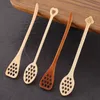 Wooden Honey Coffee Spoon Long Mixing Bee Tools Stirrer Muddler Stirring Stick Dipper Wood Carving Spoons DH5851