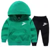 Winter Children Clothing Suit Sport Brand LOGO Sets Kid Warm 100% Cotton Sports Suit Long-Sleeved Hooded Pants 2pcs/Set Baby Boy Sweater