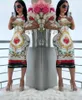 New woman dresses spring and summer Fengmasson multicolor digital printed dress new printed nightclub dress