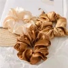 Women Silk Scrunchie Elastic Handmade Multicolor Hair Band Ponytail Holder Headband Hair Accessories Satin Solid Color 20pcs