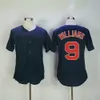 Mens 9 Ted Williams Baseball Jerseys Vintage 1939 Gris Coton Orange Bleu Marine Blanc Chemises Cousues