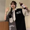 女子のTシャツカレッジスタイルの漫画タイシャツ女子カワイイヴィンテージトップスウィーメンの女性のための女性の韓国の韓国服