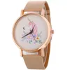 Couple PU leather cartoon Jewelry flower horse watch fashion women quartz party wrist watches big children 12 colors