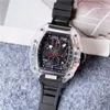Luxus-Armbanduhren für Herren, Stil, luxuriös, hochwertig, Multifunktions-Quarzuhr mit Gummiband, 22 Zoll