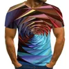 T-shirt da uomo Fashion 3 T-shirt digitali Casual Stampa geometrica Ipnosi visiva Modello irregolare Top Eur Plus 5XL 220505