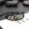 Europeiska och amerikanska smycken Tolv konstellationspar Armband Glas gränsöverskridande flerskiktsbärare pärlor lysande punk cowhide stjärnhimmel gåva