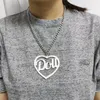 Pendant Necklaces Doll Heart For Women Acrylic Glitter Pink Black White Fashion Jewelry Trendy Chain Letters AccessoriesPendant Sidn22