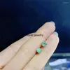 Stud Round 4mm Natural Emerald Gem Stone Earrings for Women Silver 925 Jewelry Simple DesignStud Kirs22