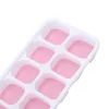 Square Silicone 14-cell Ice Cube Mold With Lid Soft Bottom Cream Making Trays Reusable DIY 220509