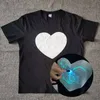 Ebaihui mannelijke zwart verlicht T-shirt interactieve gloed glow mannen hart bedrukte t-shirts top in donkere t-shirt graffiti geschilderde lichtgevende familiekleding met licht