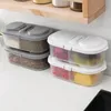 Servis uppsättningar multicolor multifunktion dubbelfack med lock livsmedel förseglade burk kök kylskåp plast förvaring boxdinnerwar