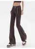 Женские расклешенные джинсы коричневые свободные джинсовые брюки дно прямая высокая талия винтажная модная винтажные брюки хараджуку Джин Femm L220726