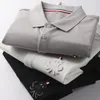 Chemises décontractées pour hommes Gentleman élégant Textile haut de gamme PIMA Coton Perle Tissu Été Loisirs Business Hommes Revers T-shirt à manches courtes Menmen