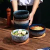 Skålar japansk snabb nudel skål ramen student set sallad skål keramik bordsartiklar grossist soppskålar