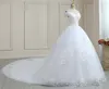 Vestidos de noiva Aplique o botão de renda aplicado em camadas de trafles de costas vestidos de noiva vestidos de Novia Robe de Mariage