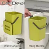 Wall Mounted Kitchen Trash Can Punch-free Folding Cabinet Waste Bin Plastic Hanging Home Living Room Recycle Dustbin Garbage Can 220408